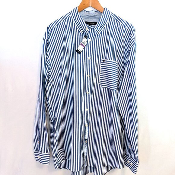 NWT Tommy Hilfiger Men’s | Cotton Classic Fit Button-Down Shirt Blue | XXL - Picture 1 of 5